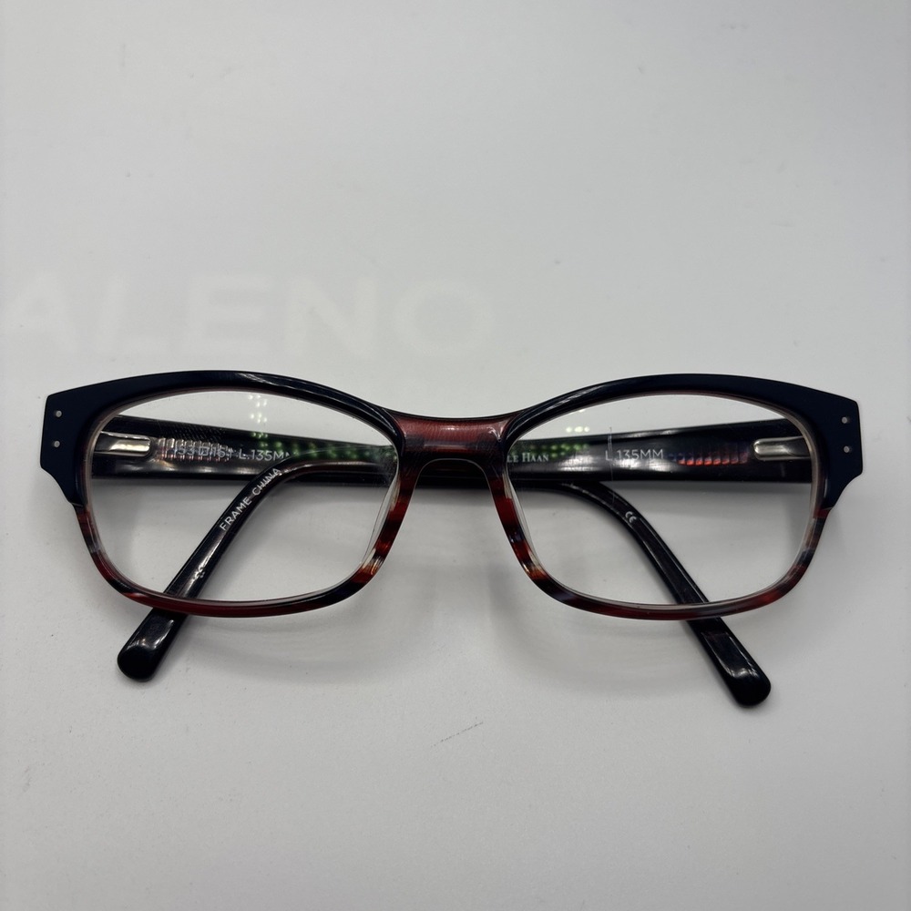 Cole Haan CH 1012 NAVY WINE HORN 53-16-135 Full Rim Eyeglasses Frame #C227